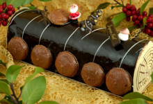 Aux petits caprices. Bûche aux trois chocolat
