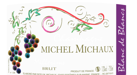 Champagne Michel Michaux. Champagne Blanc de blanc millésime