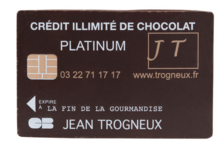 Jean Trogneux. Carte bancaire chocolat
