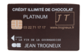 Jean Trogneux. Carte bancaire chocolat