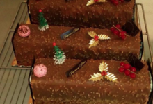 Boulangerie-Pâtisserie Placet. Bûches chocolat-caramel 