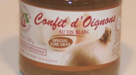 La Fraise De Voyenne. Confit d'oignons au vin blanc spécial foie gras