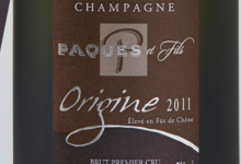 Champagne Paques Et Fils. Origine 2011. Premier cru élevé en fût de chêne