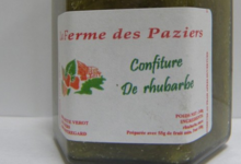 La Ferme Des Paziers. confiture de rhubarbe