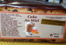La Ruche Auvergnate. Cake au miel fruits confits