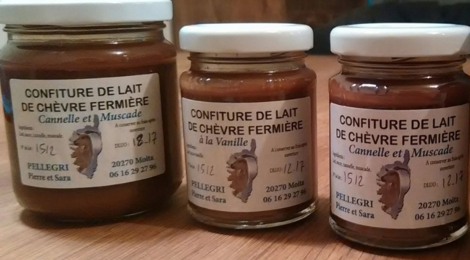 Fromagerie Fermière Pierre et Sara Pellegri. Confiture de lait de chèvre cannelle muscade