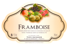 Yves Jacquier. Vins mousseux arômatisés Au sirop de framboise