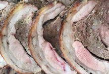 Boucherie traiteur de Peretti et fils. Rôti de veau farci