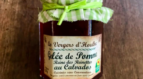 Les Vergers D'houlbec Cocherel. Gelée de Pomme Reine des Reinettes au Calvados.