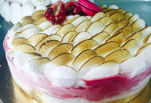 Pâtisserie St Michel. Omelette norvégienne citron framboise