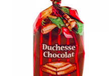 Barnier confiseur. Bonbons fourrés feuilletés Duchesse chocolat