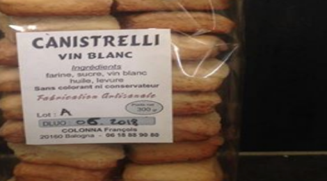 Exploitation Colonna François. Canistrelli vin blanc