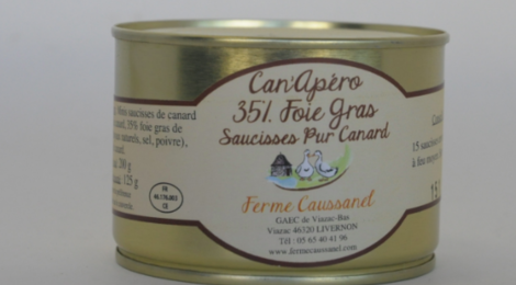 Ferme Caussanel. Can'Apero. Saucisses de canard au foie gras