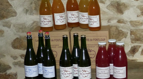 La Ferme de Fontloup Tixier. Jus de pomme framboise