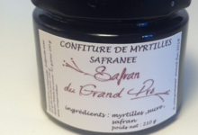 Safran Du Grand Pré. Confiture de myrtilles safranée