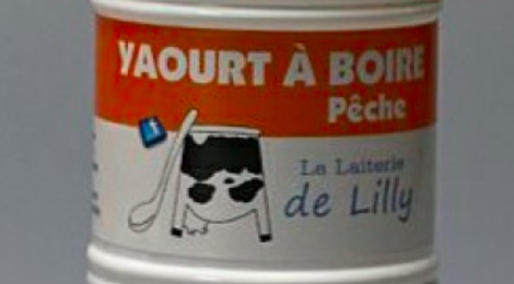 La laiterie de Lilly. Yaourt à boire à la pêche