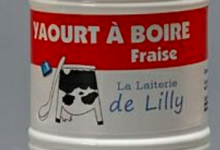 La laiterie de Lilly. Yaourt à boire à la fraise