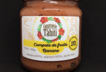 Conserverie de Tahiti. Compote banane papaye