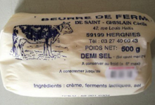 Ferme de Saint Ghislain Marlier. Beurre demi sel fermier