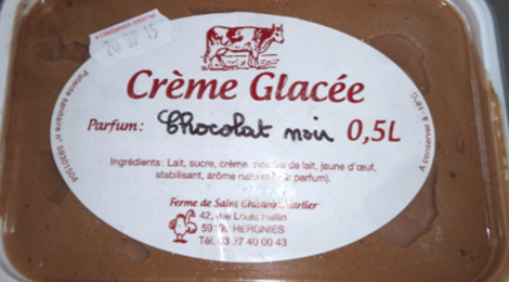 Ferme de Saint Ghislain Marlier. Crème glacée chocolat noir
