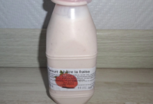 Aux délices de grand mère. yaourt à boire à la fraise