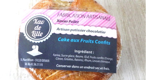 Xav de Lille. Mini cake aux fruits confits 