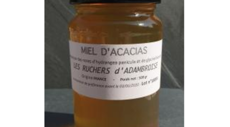 Les ruchers d'Adambroise. Miel d'acacia, Hortensia sauvage, glycine blanche