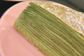 Aki Boulangerie. gâteau mille-crêpes au thé vert matcha