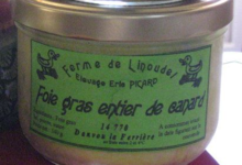 ferme de Linoudel. Foie gras entier de canard