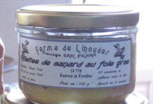 ferme de Linoudel. Rillettes de canard au foie gras