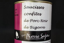 Pierre Sajous. Saucisses confites de Porc Noir de Bigorre