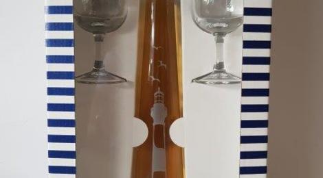 Coffret Marinière Pineau des Charentes Blanc + 2 verres sérigraphiés