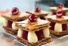 L'Osmanthe. millefeuille à la framboise