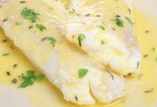 Dos de cabillaud vapeur, sauce Champagne