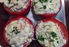 Tomate farcie thon crevette et mayonnaise maison