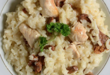 Risotto  girolles poulet 