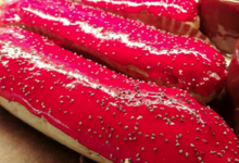 Boulangerie pâtisserie Lorette. eclair à la fraise