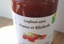Ferme Ulrich. Confiture extra fraise rhubarbe