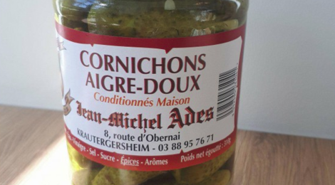 Choucrouterie Ades & Fils. Cornichon Aigre-Doux
