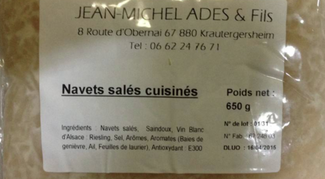 Choucrouterie Ades & Fils. Navets salés cuisinés