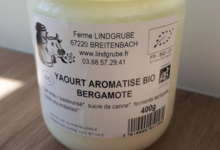 Ferme Du Lindgrube. Yaourt aromatisé bergamote