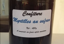 Safran de la Hasel. Confiture myrtille au safran