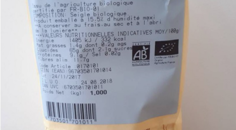 Moulin Burggraf Becker. Farine de seigle T.130 BIO