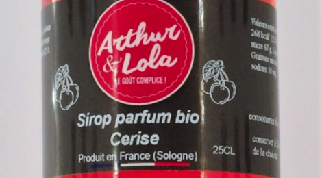 Arthur et Lola. Sirop parfum naturel Cerise