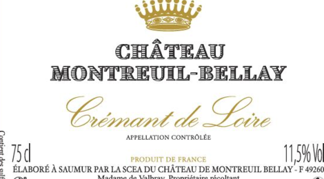 Chateau De Montreuil-Bellay. Crémant de Loire Blanc