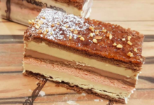 Les douceurs de l'hippodrome. mille feuilles choco-noisette