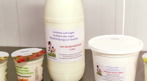 La Ferme Lait'Loges. Lait entier pasteurisé