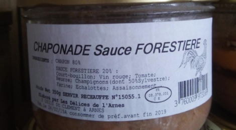 Les délices de l'Arnes. Chaponade sauce forestière