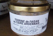 Les délices de l'Arnes. Terrine de faisan au cidre Ardennais