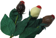 Chocolaterie Stéphane Lothaire. Bouquet de 3 roses en Chocolat